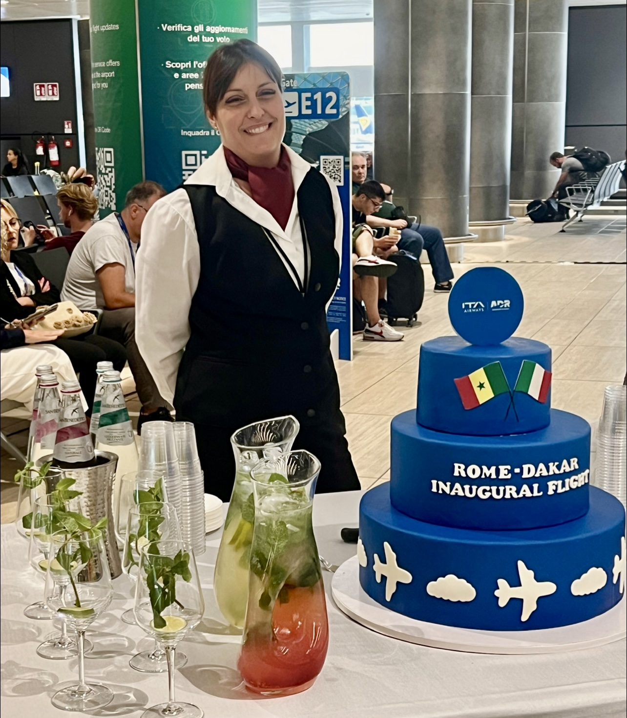 Nuovo volo Roma Dakar la torta