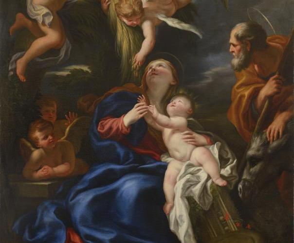 Domenico Piola (1627-1703), Sacra Famiglia (Sainte Famille), olio su tela, Association Diocesaine de Paris