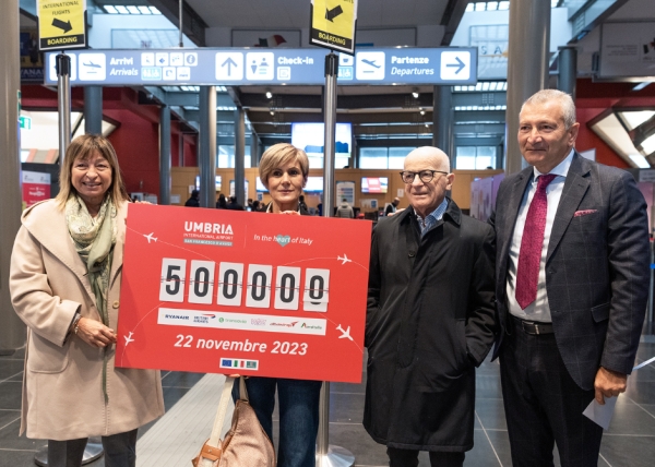 Umbria Airport in Perugia surpasses the 500,000 passenger milestone 