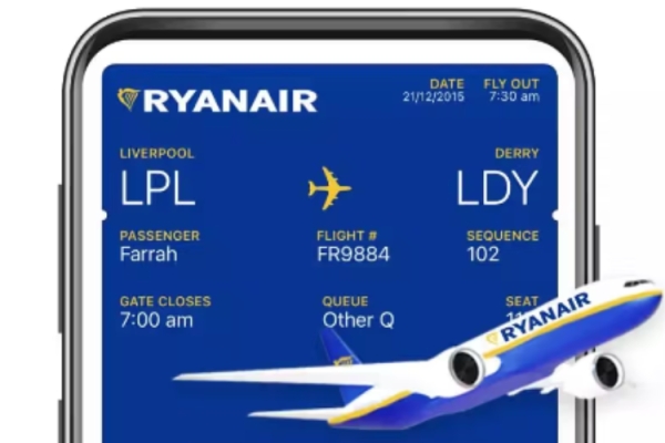 Ryanair. From 12 November boarding passes can only be digital