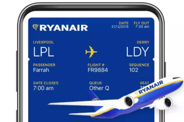 Ryanair. From 12 November boarding passes can only be digital